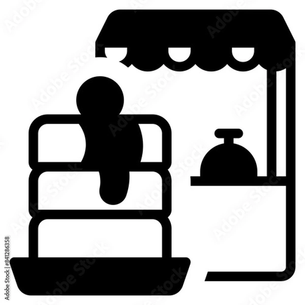 Fototapeta Cake solid icon symbol sign from modern Food court collection in solid style for mobile concept and web apps design. Food and drink related vector line icon.