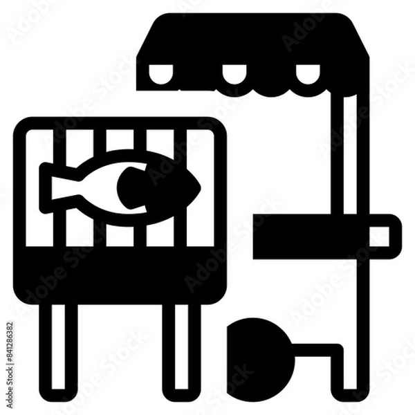 Fototapeta Seafood solid icon symbol sign from modern Food court collection in solid style for mobile concept and web apps design. Food and drink related vector line icon.