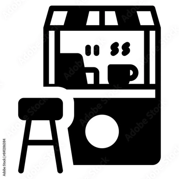 Fototapeta Coffee solid icon symbol sign from modern Food court collection in solid style for mobile concept and web apps design. Food and drink related vector line icon.