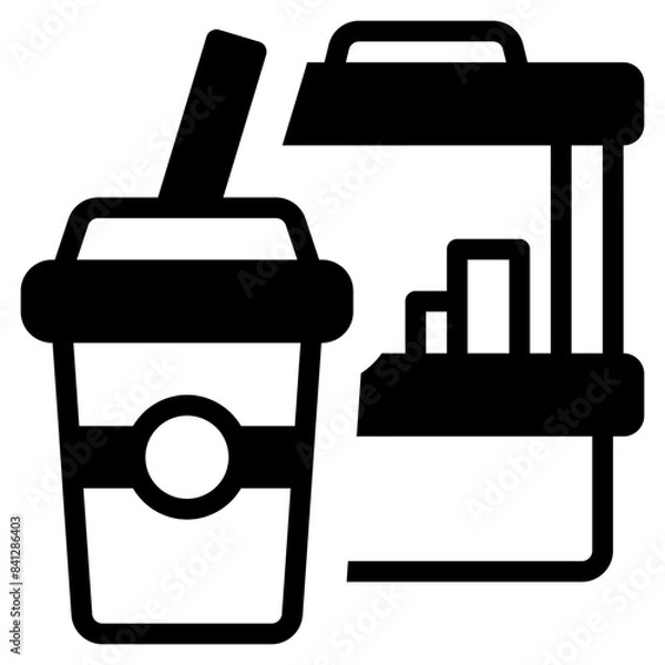Fototapeta Drink court solid icon symbol sign from modern Food court collection in solid style for mobile concept and web apps design. Food and drink related vector line icon.