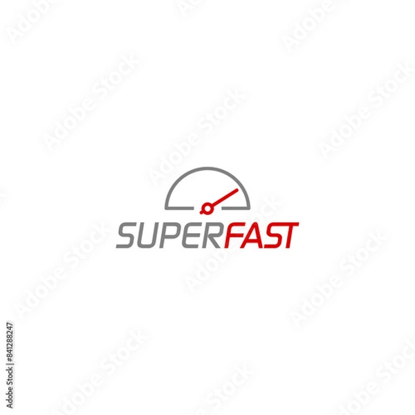 Fototapeta Super fast speedometer icon isolated on white background
