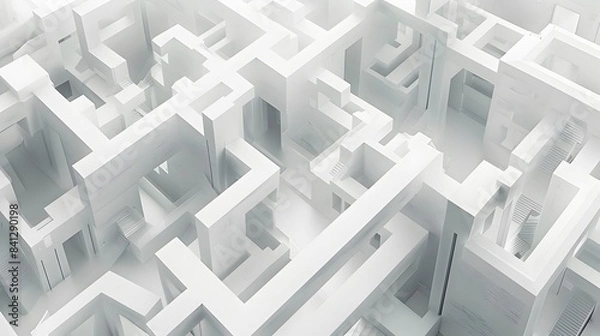 Fototapeta 3d rendering maze in top view