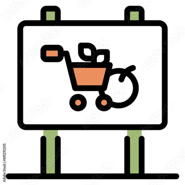 Fototapeta Marketing flat icon symbol sign from modern Food court collection in flat style for mobile concept and web apps design. Food and drink related vector line icon.