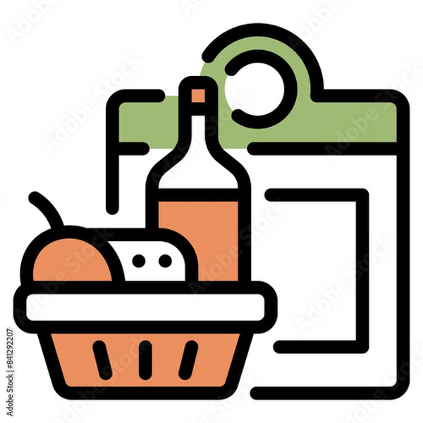 Fototapeta Groceries flat icon symbol sign from modern Food court collection in flat style for mobile concept and web apps design. Food and drink related vector line icon.