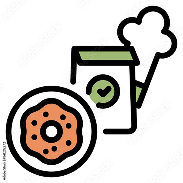 Fototapeta Bakery flat icon symbol sign from modern Food court collection in flat style for mobile concept and web apps design. Food and drink related vector line icon.