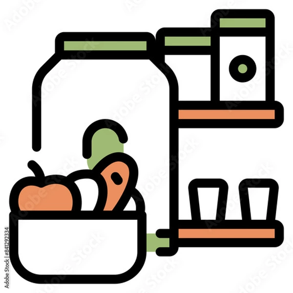 Fototapeta Food flat icon symbol sign from modern Food court collection in flat style for mobile concept and web apps design. Food and drink related vector line icon.
