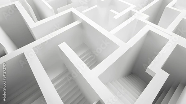Fototapeta 3d rendering maze in top view