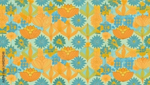 Obraz seamless background with flowers