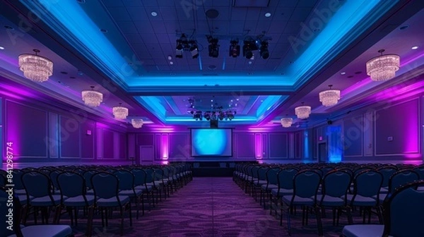 Obraz Elegant conference room with vibrant lighting
