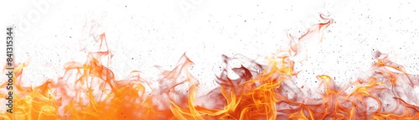 Obraz Fire flames isolated on transparent background. Generative AI