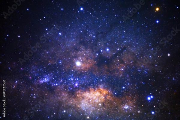 Fototapeta The center of Milky way galaxy with stars and space dust in the universe