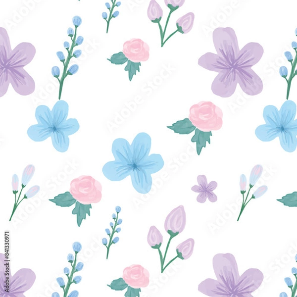 Fototapeta seamless pattern with flowers