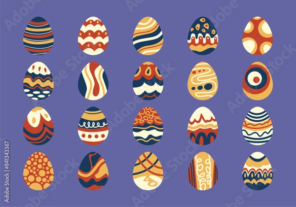 Fototapeta Easter Egg Paint Element Set