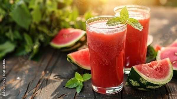 Obraz The Refreshment of Fresh Watermelon Juice in Summer