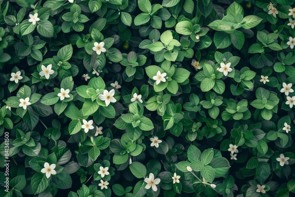 Fototapeta close up horizontal image of a white flowers pattern background