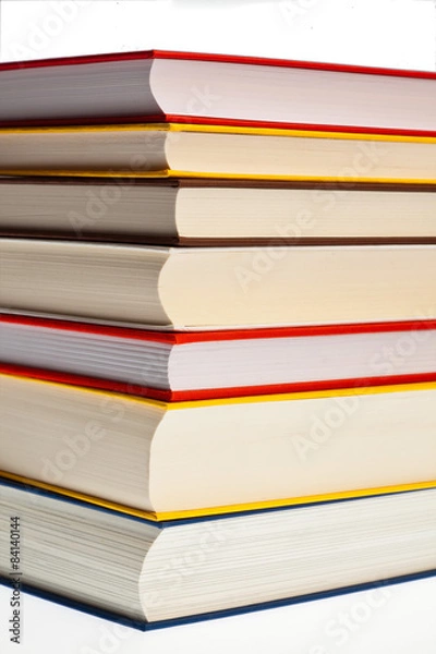Obraz Buchstapel auf weißem Hintergrund