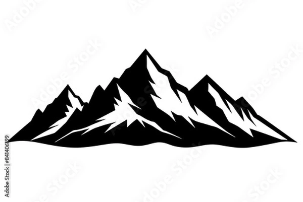 Obraz vector mountains silhouette illustration