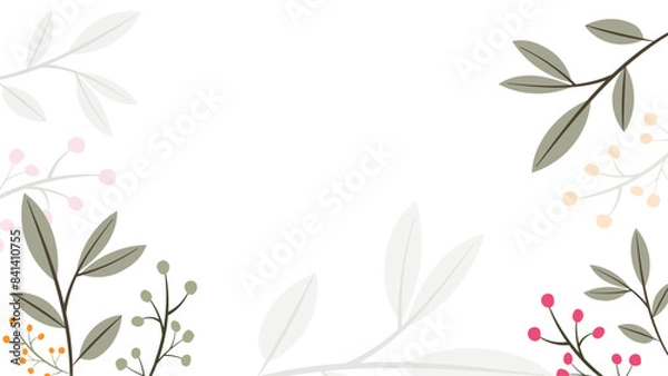 Obraz Abstract flower background vector design floral border frame