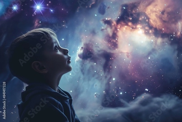 Obraz Children look at the space