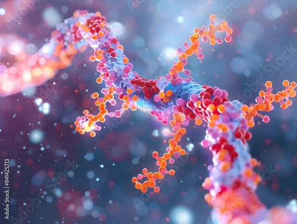 Fototapeta insulin molecule binding to a receptor