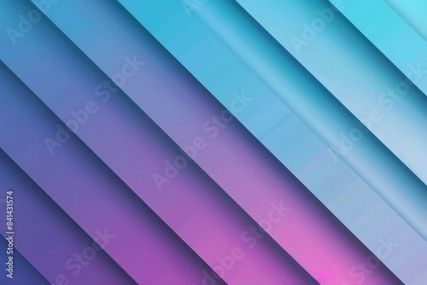 Fototapeta Beautiful textured 3D background with lots of colorful layers of colored paper. Colorful pastel shades of turquoise, blue, and purple. Ai-generated.