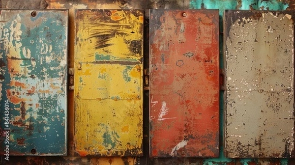 Obraz Vintage tin signs empty. Generative AI