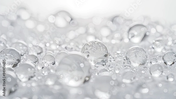 Fototapeta Water drops white background. Generative AI