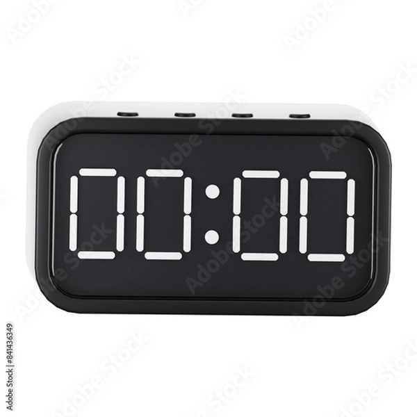 Fototapeta 3d rendering digital clock icon. Gadget and technology concept