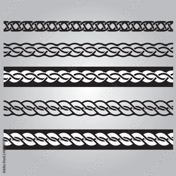 Obraz Illustrator rope pattern brush pack