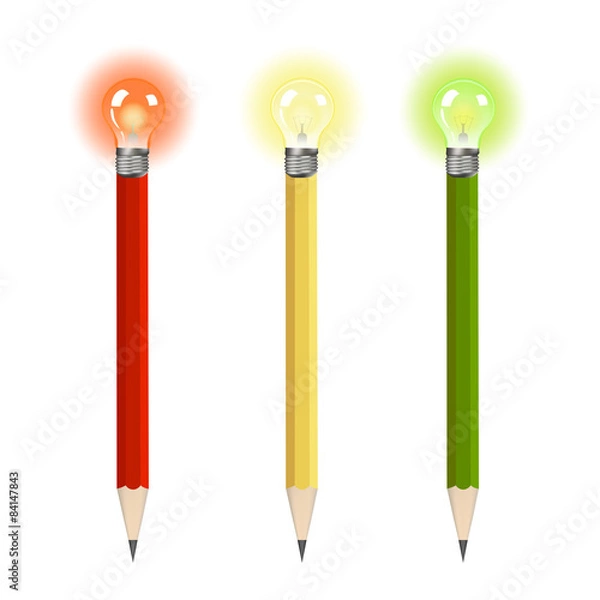 Obraz Creative pencil colored isolated on white