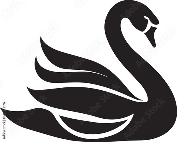 Fototapeta swan silhouette vector isolated on a white background 