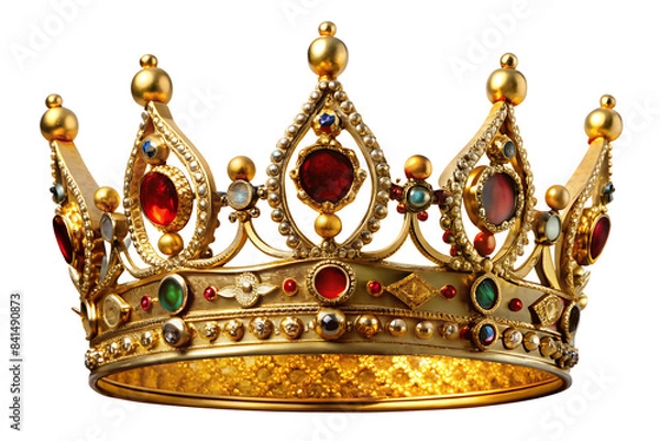 Fototapeta  A crown isolated on white background PNG. AI GENERATED