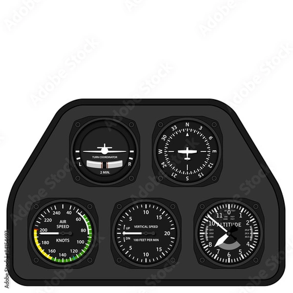 Obraz vector aviation airplane glider dashboard
