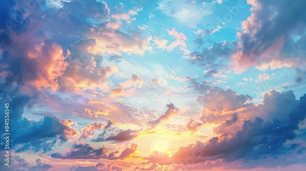 Obraz pastel watercolor of sky and a sunset