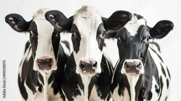 Obraz Dairy cow head face, farm dairy cow. Close up view.