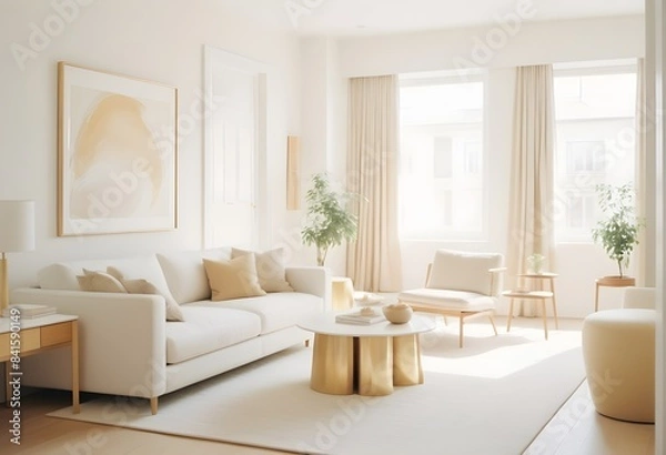 Obraz Photo modern style conceptual interior room 3d illustration