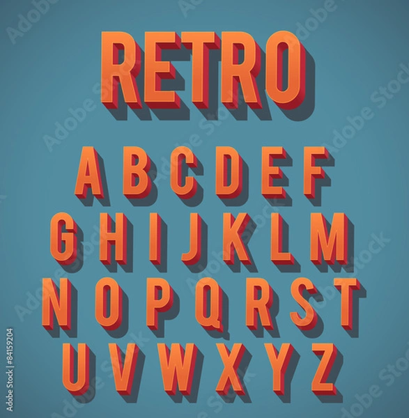 Obraz Retro 3D Alphabet Set