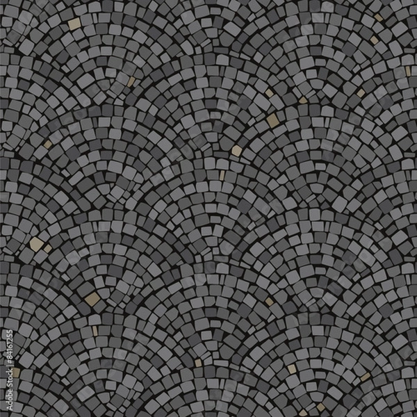 Fototapeta Pattern of gray paving stone mosaic