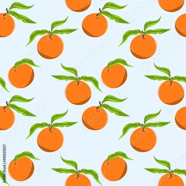 Fototapeta seamless pattern with oranges