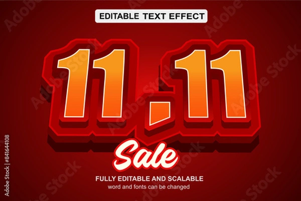 Fototapeta 11.11 SALE EDITABLE TEXT EFFECT VECTOR FILE