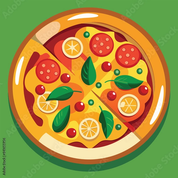 Obraz pizza vector art illustration