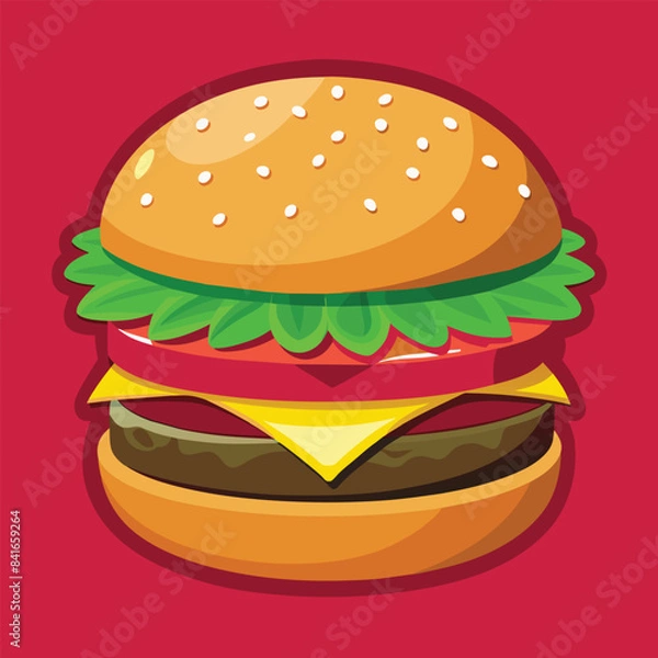 Obraz Burger vector art illustration
