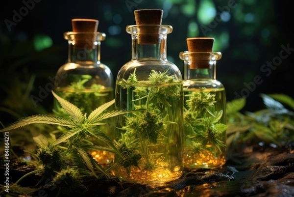 Obraz Cannabis Research Scientists THC,CBD marijuana medical