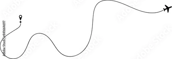 Fototapeta Airplane route line