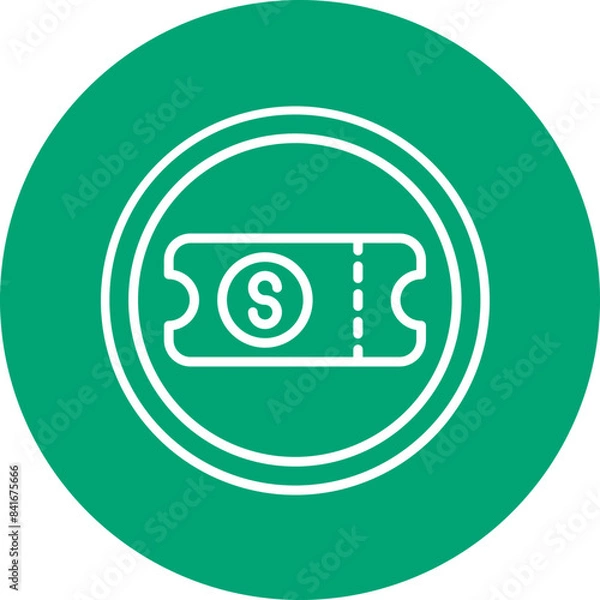 Obraz Ticket icon line circle icon