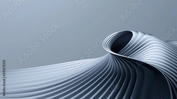 Fototapeta Elegant smooth curved shapes in grayscale.