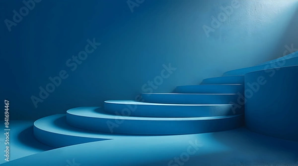 Fototapeta Photo Realistic Promotion Icon: Modern Design with Space for Text and Graphics on Blue Background   Ideal for Project Timelines and Marketing Plans in Photo Stock Concept