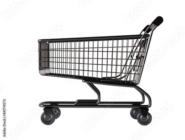 Obraz a black shopping cart with wheels