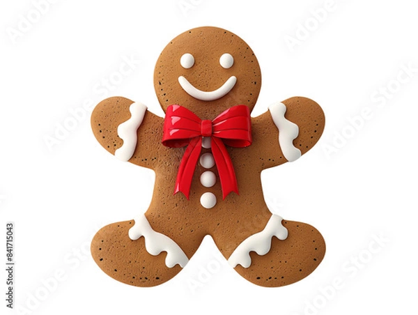Fototapeta a gingerbread man with a red bow