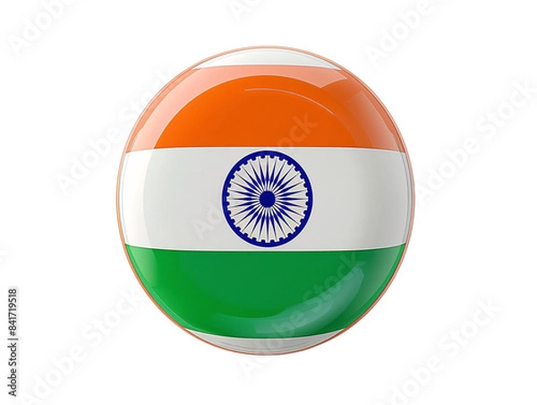 Obraz a round button with a flag